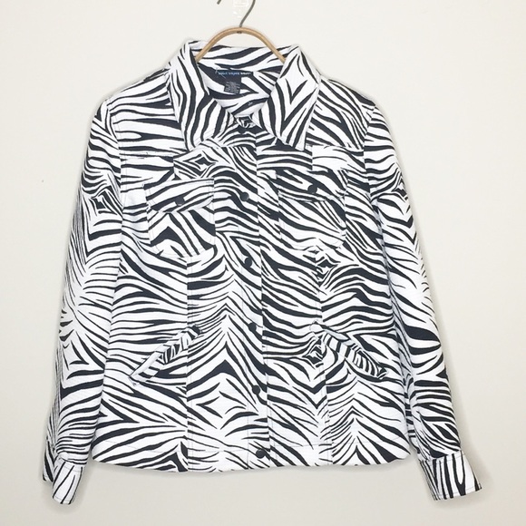 👛[Saint Tropez West] Zebra Print Jacket - Picture 2 of 5